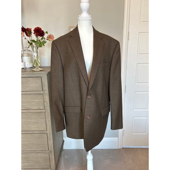 Lauren Ralph Lauren | Brown 100% Wool Mens Single Breasted Blazer | 44L - Picture 2 of 13